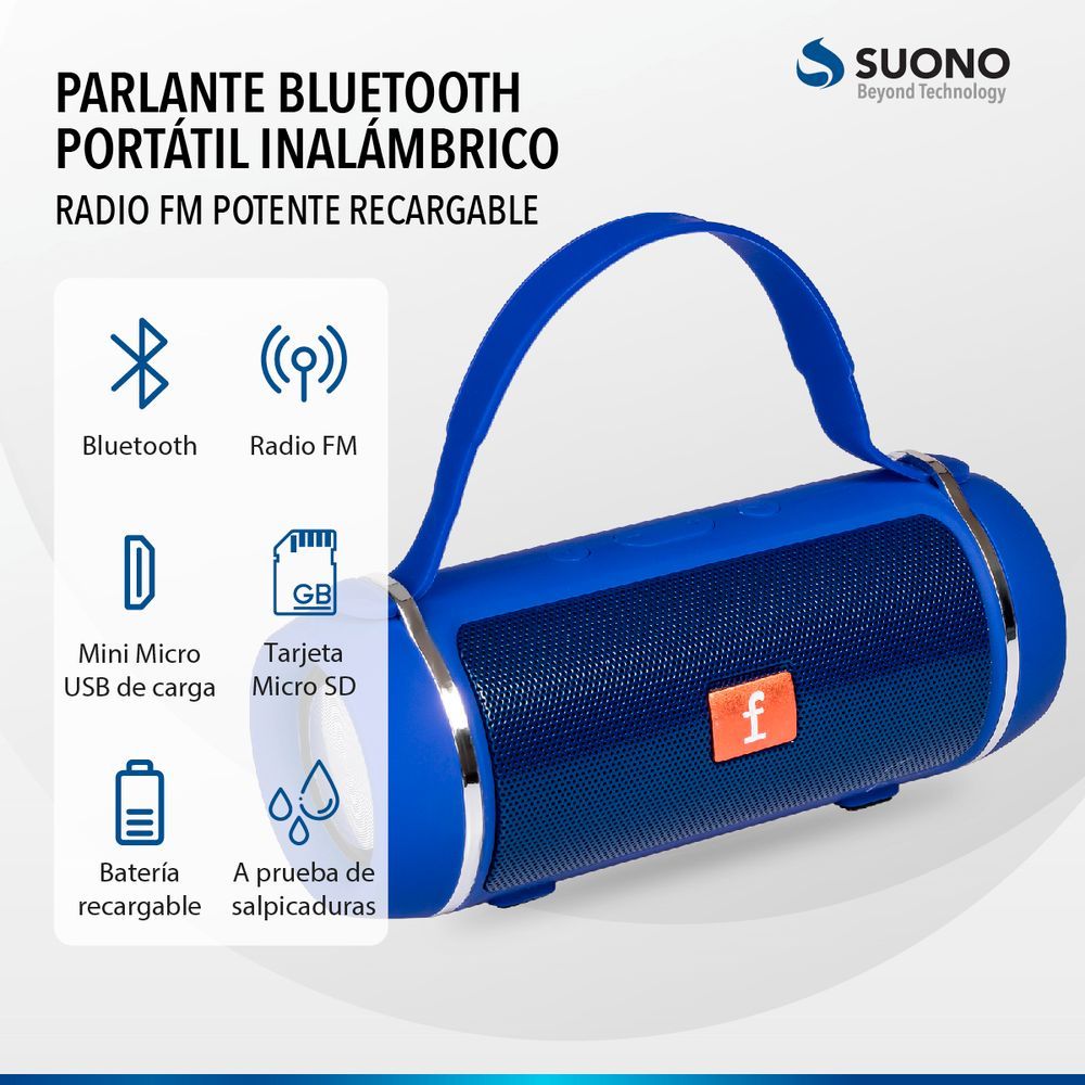 Parlante Bluetooth Portatil Inalambrico Radio Fm Suono C