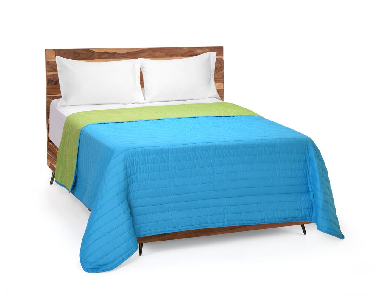 Cubrecama Linea Colors Reversible - Turquesa/V. Manzana - 2 1/2 Pza