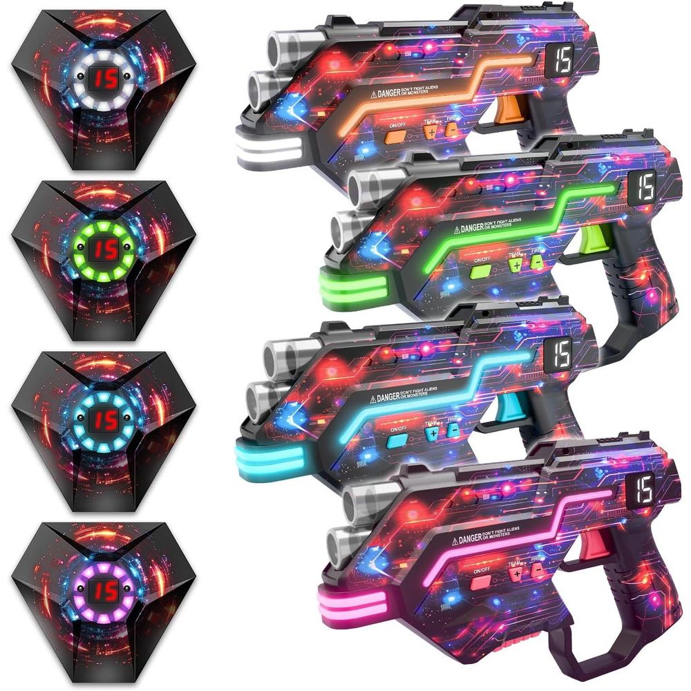 Juego de 4 pistolas láser para etiquetas, juego de 4 pistolas láser multifunción para varios Juego de 4 pistolas láser para etiquetas, juego de 4 pistolas láser multifunción para varios