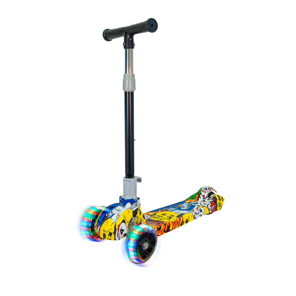 Liakyunf Patinete Plegable Con Luces LED Parpadeantes – Monopatín De 3 Ruedas Para Niños De 2 A 8 Años, Con Asiento Acolchado Y Manillar Ajustable, Ideal Para Paseos Al Aire Libre