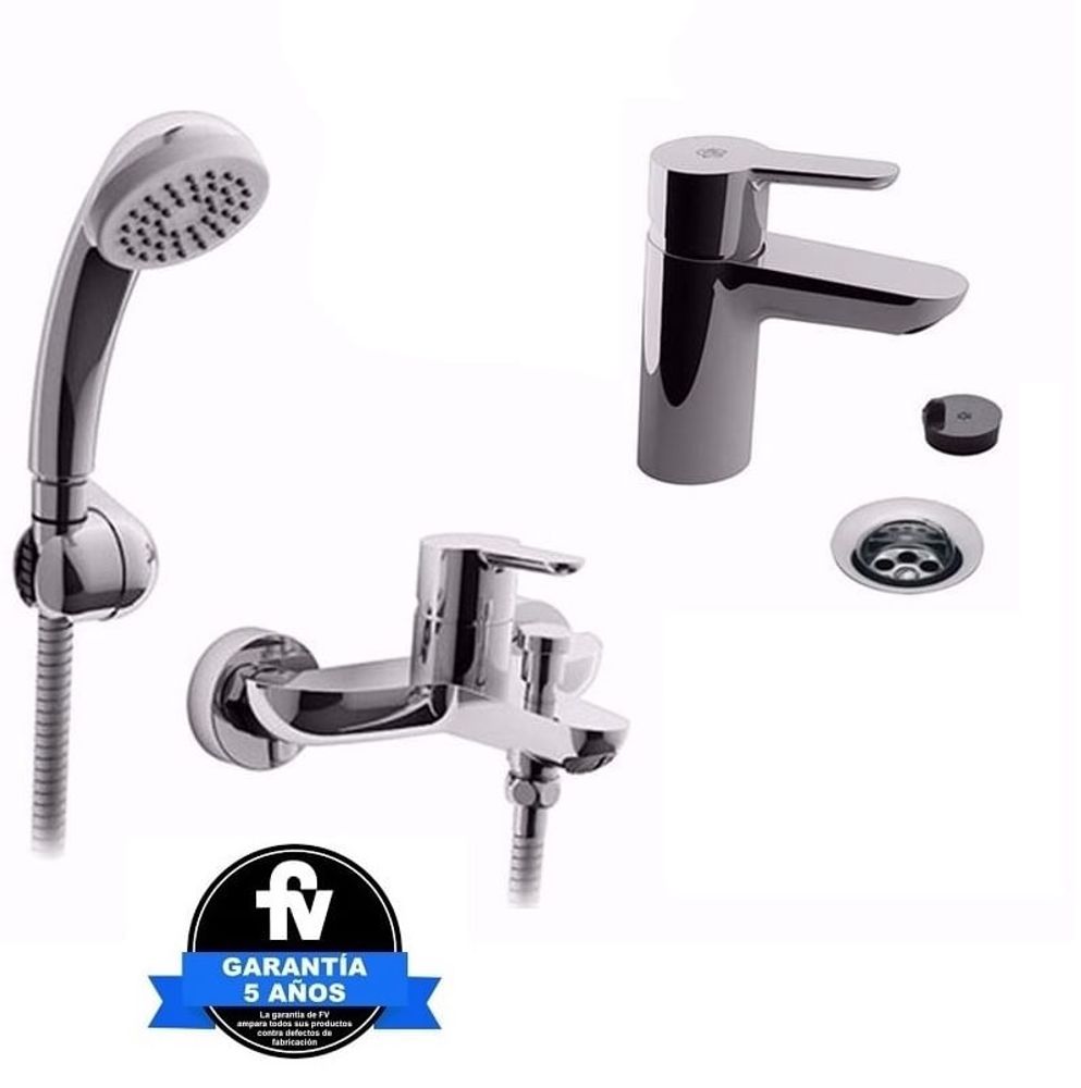 Combo Juego Grifería Baño Fv Jana Ducha Bidet Lavatorio