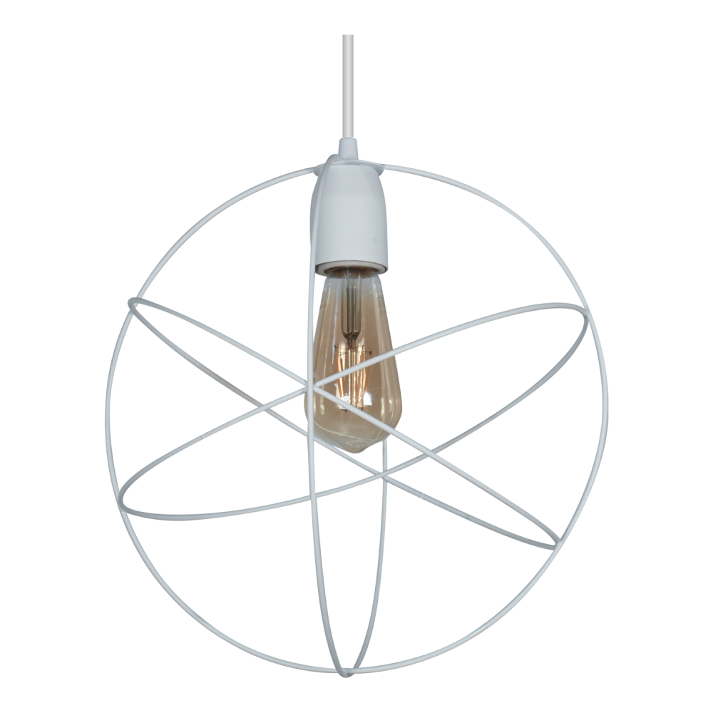Lampara Colgante Jaula Esfera Atomo Ø30cm E27 Blanca