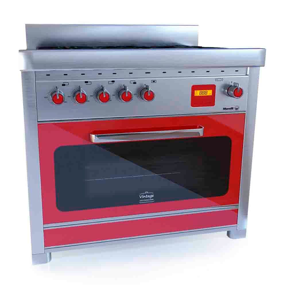 Cocina Morelli Vintage Selecta Collezione 900 Roja 90cm