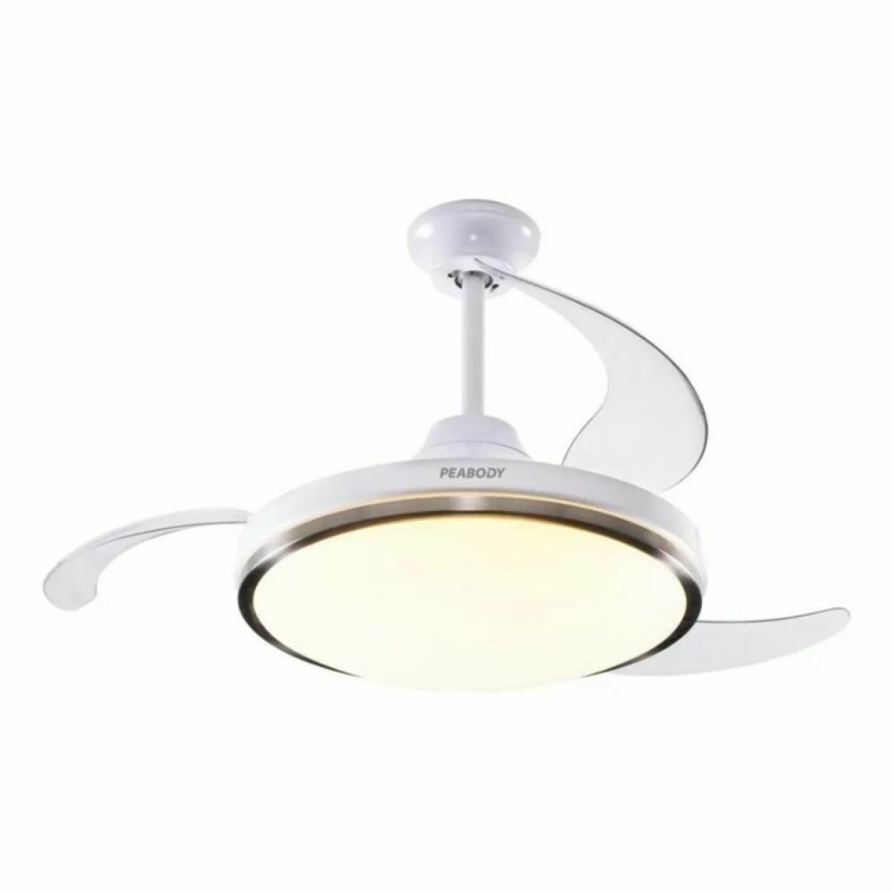 Ventilador De Techo 42" Peabody Con Plafón Led VTRA420B Blanco