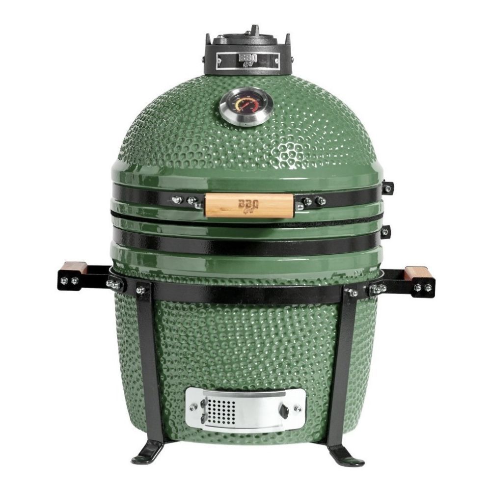 YNNI Kamado TQTT15GR – Grill In Ceramica Verde 40 Cm, Affumicatore, Base 3 In 1, Garanzia 20 Anni