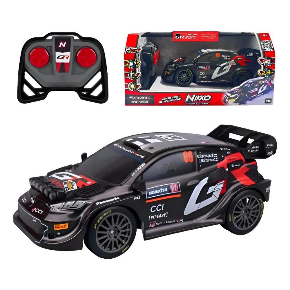 Nikko GR Toyota Rally 1:18 Coche Teledirigido – Réplica De Kalle Rovanperä, Alta Velocidad, Mando Ergonómico, Listo Para Jugar, Ideal Para Niños Y Adolescentes A Partir De 6 Años