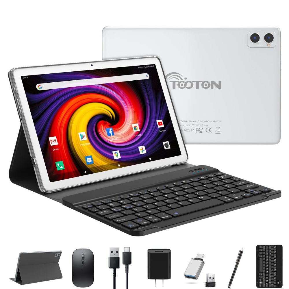 Tablet 2 en 1 TOOTON 2024 Android 12 4 GB RAM 128 GB ROM 10