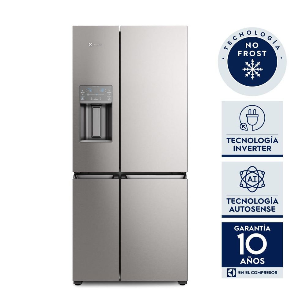 Heladera Electrolux Multidoor No Frost Inverter Flexispace 620L Plata IQ8IS