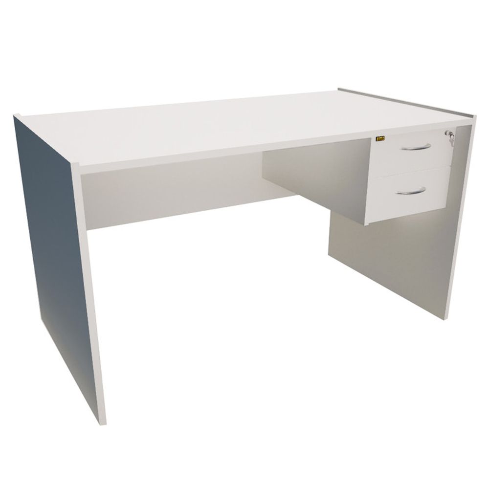 Escritorio Con 2 Cajones 130 cm Blanco