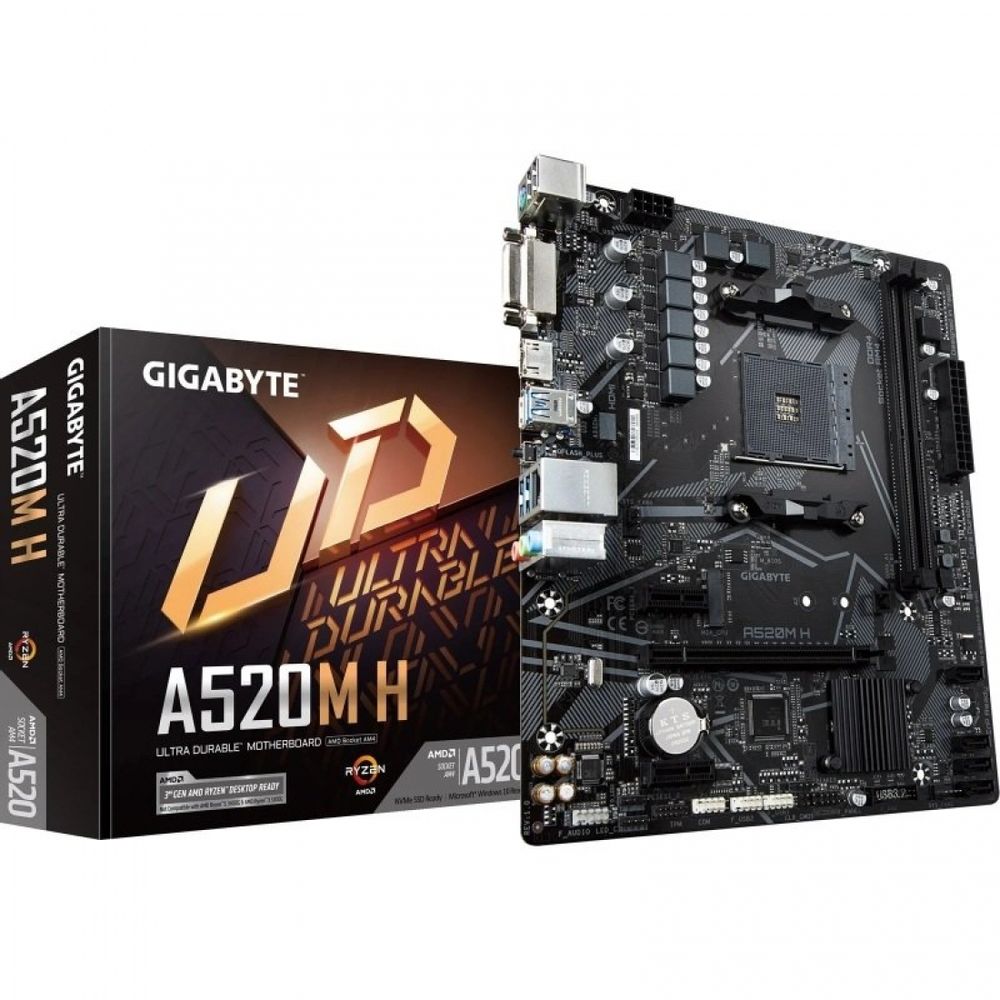 MOTHERBOARD GIGABYTE AM4 A520M H BOX MATX