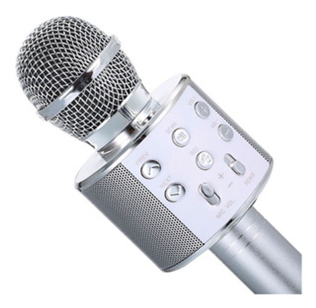 Microfono Karaoke Inalambrico Con Parlante Gadnic MR1R / WS858 , C. PLATA