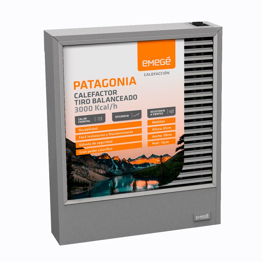 Calefactor a Gas Tiro Balanceado Emege Patagonia 9030 TBU 3000 kcal/h