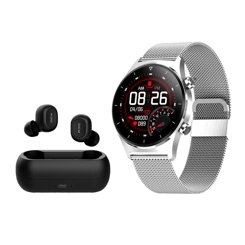Smartwatch E13 Reloj Inteligente Bluetooth Presión + Auriculares QCY