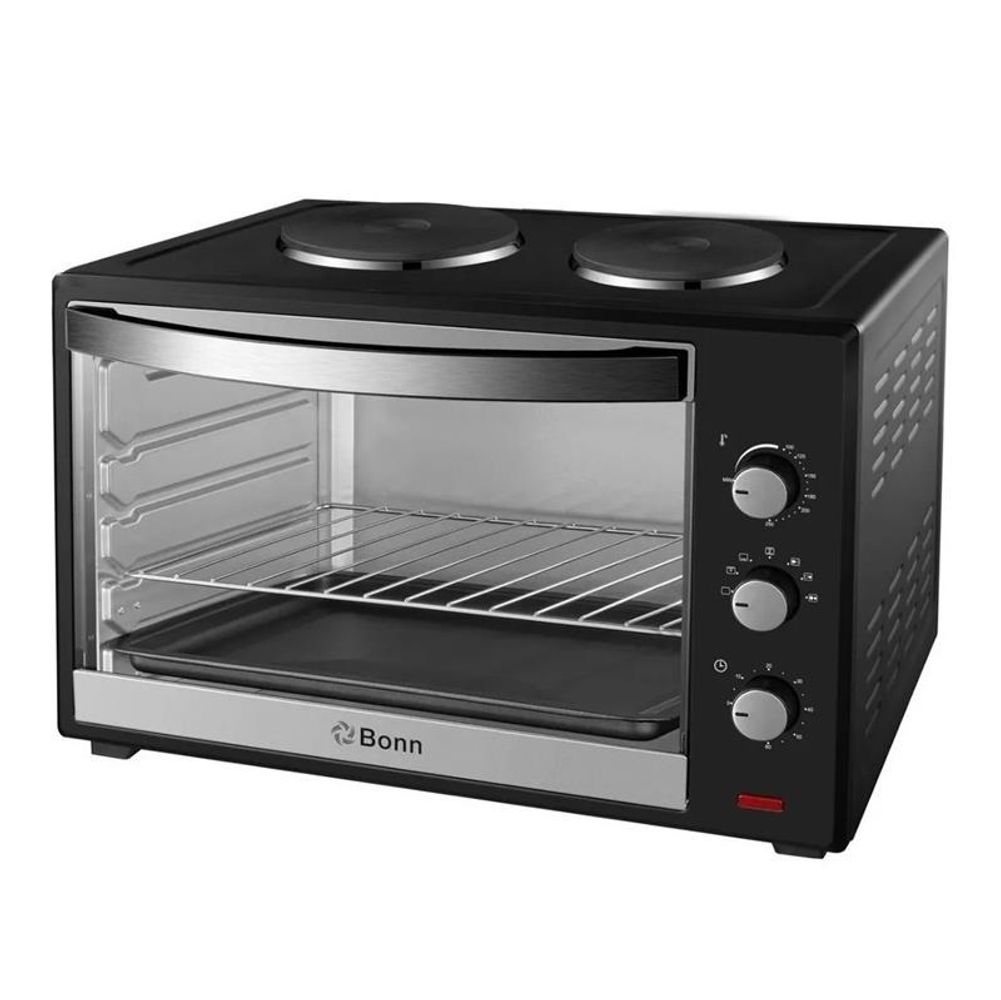 Horno Eléctrico Solei B-60ca 50l Negro Con 2 Anafes