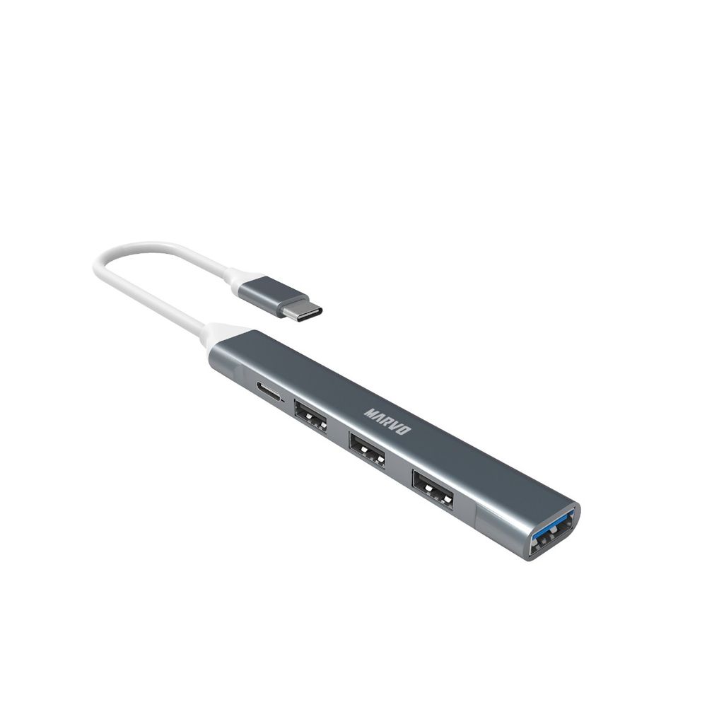 Hub Multipuertos Marvo UH008 USB-C a 1×USB 3.0 + 3×USB 2.0 + USB-C Hembra | 5Gbps | Plug & Play