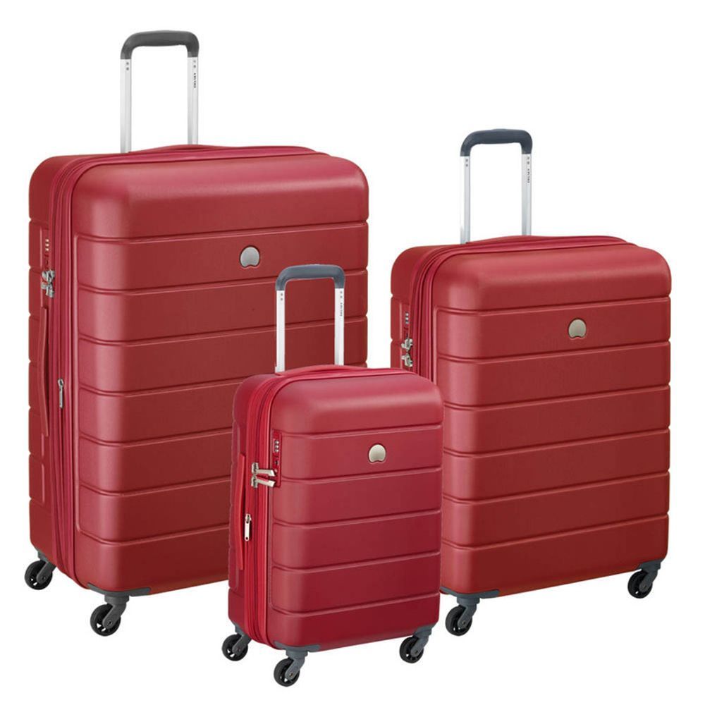 Set De 3 Valijas Expandibles Delsey Lagos Rojo
