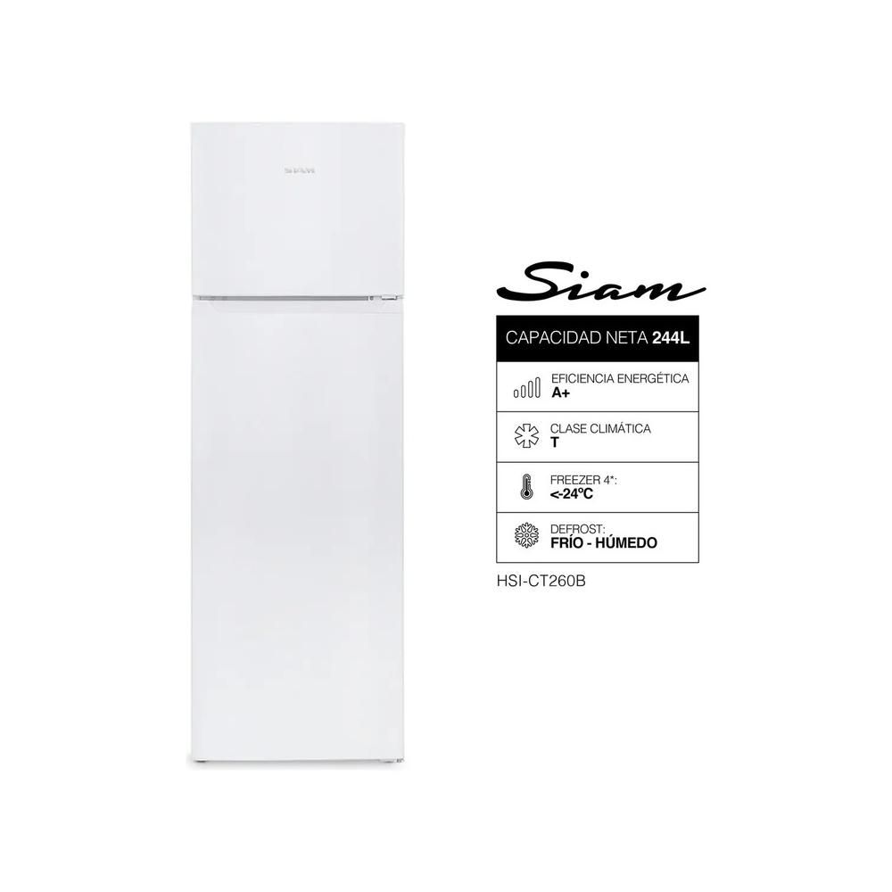 Heladera Siam Hsi-ct260b Top Mount Ciclica 244l Blanco