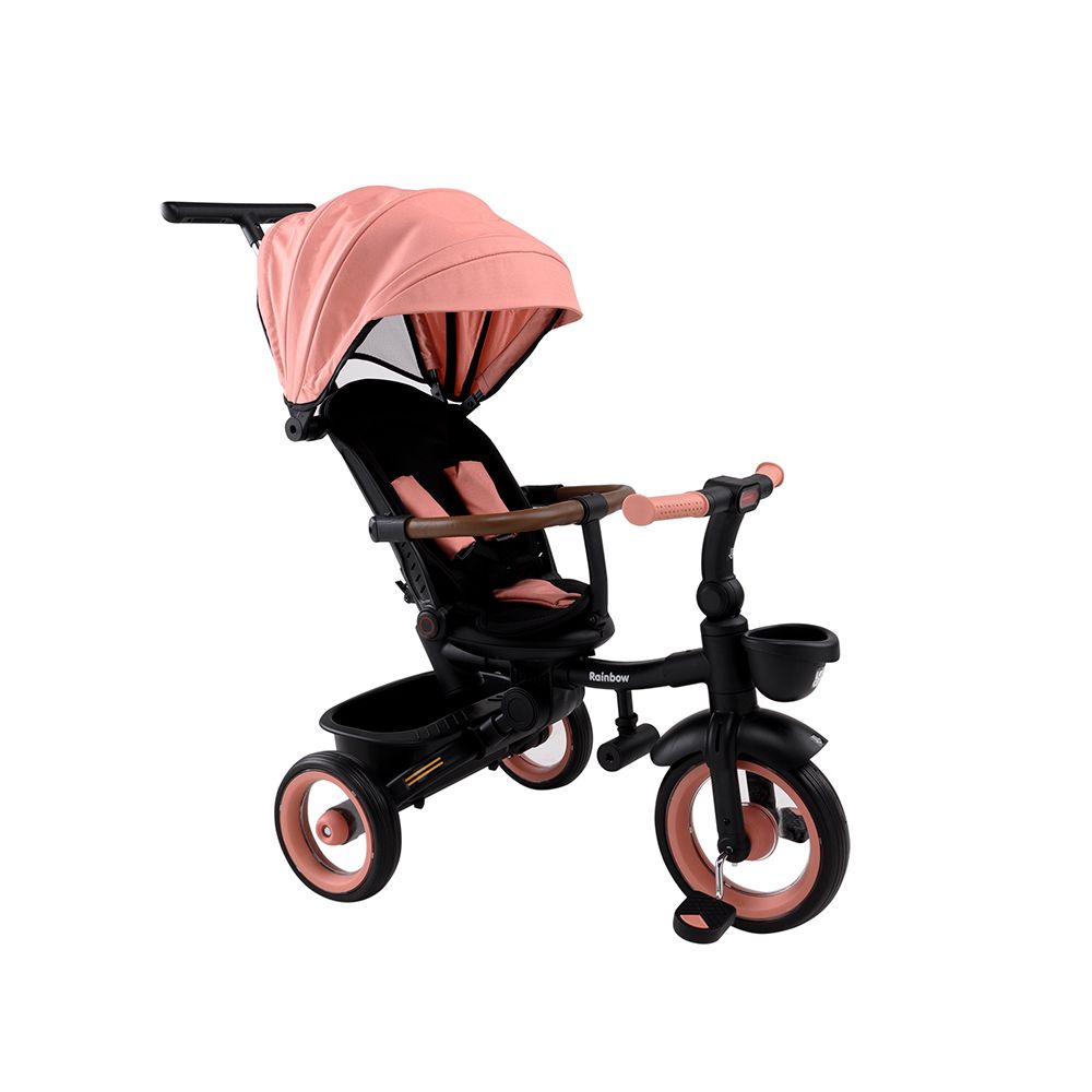 Triciclo Aurelio Plegable Reclinable Giratorio Rainbow Rosa