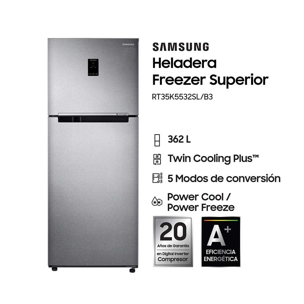 Samsung Rt35 Heladera Samsung No Frost Inverter RT35K5532SL 377Lts