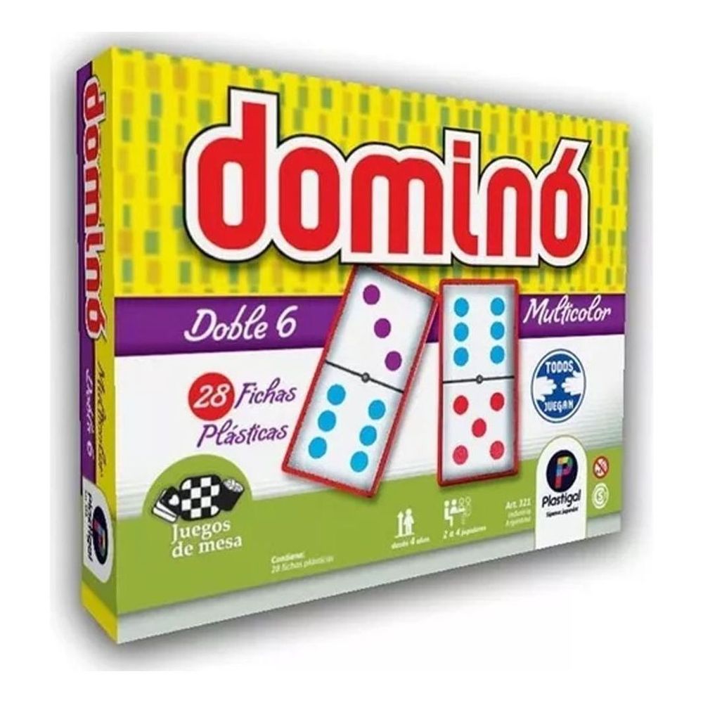 Juego De Mesa Domino Multicolor Fichas Plasticas Plastigal