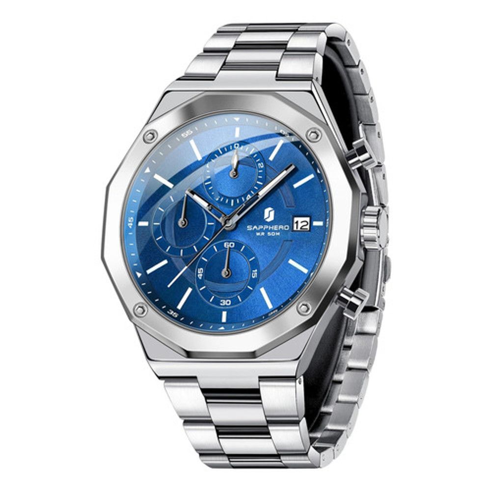 Reloj Sapphero Octogonal De Acero Inoxidable Para Hombre C Color De La ...