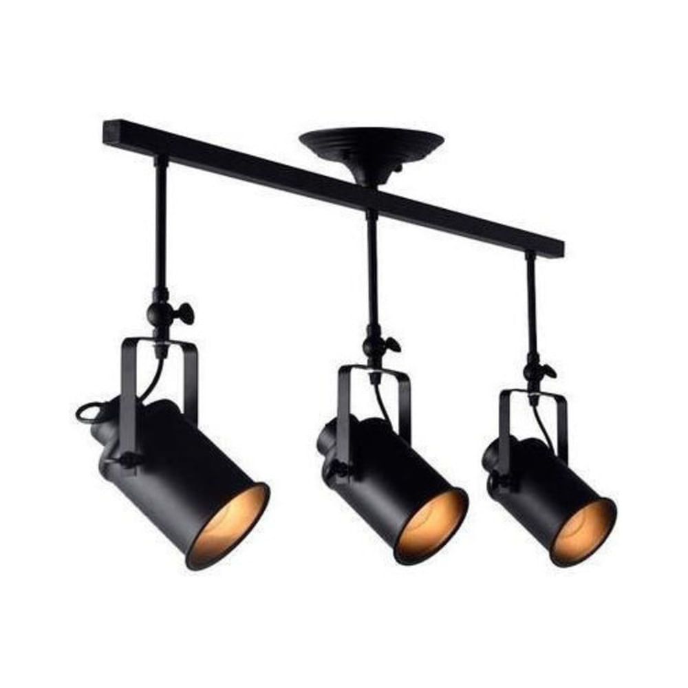 Lampara Aplique Led Riel Tacho Negro Metal Roloi Luces E