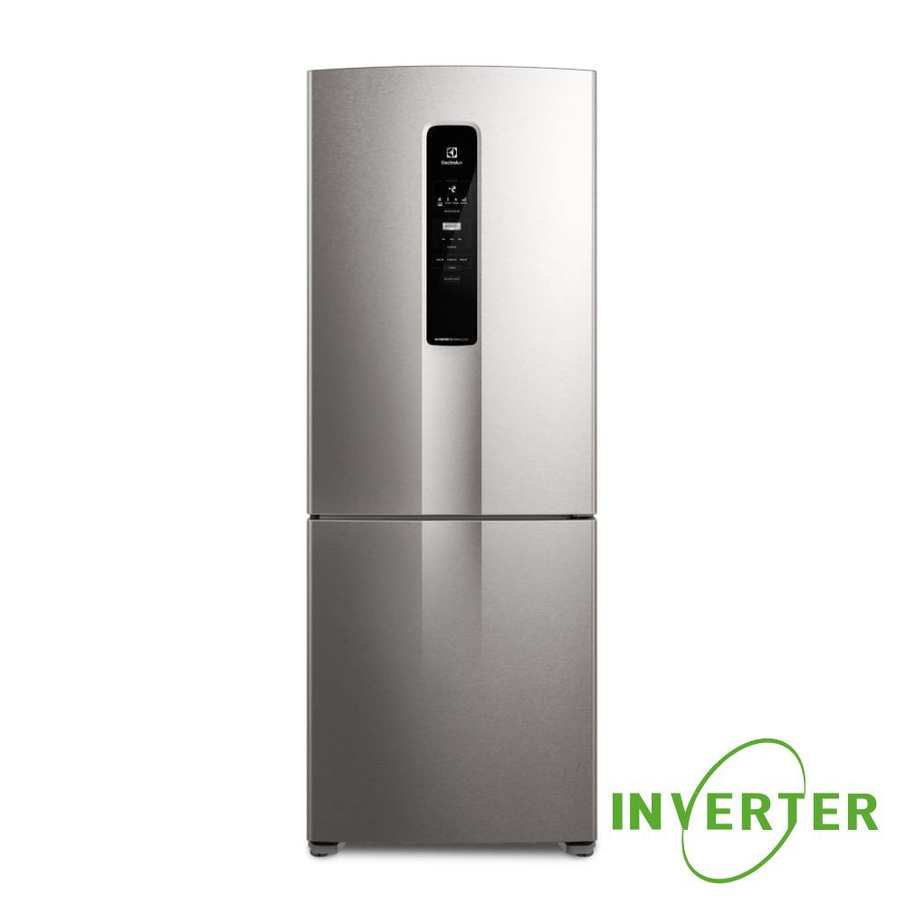 Heladera No Frost Inverter Electrolux Bottom Freezer IB55S 488L Plata