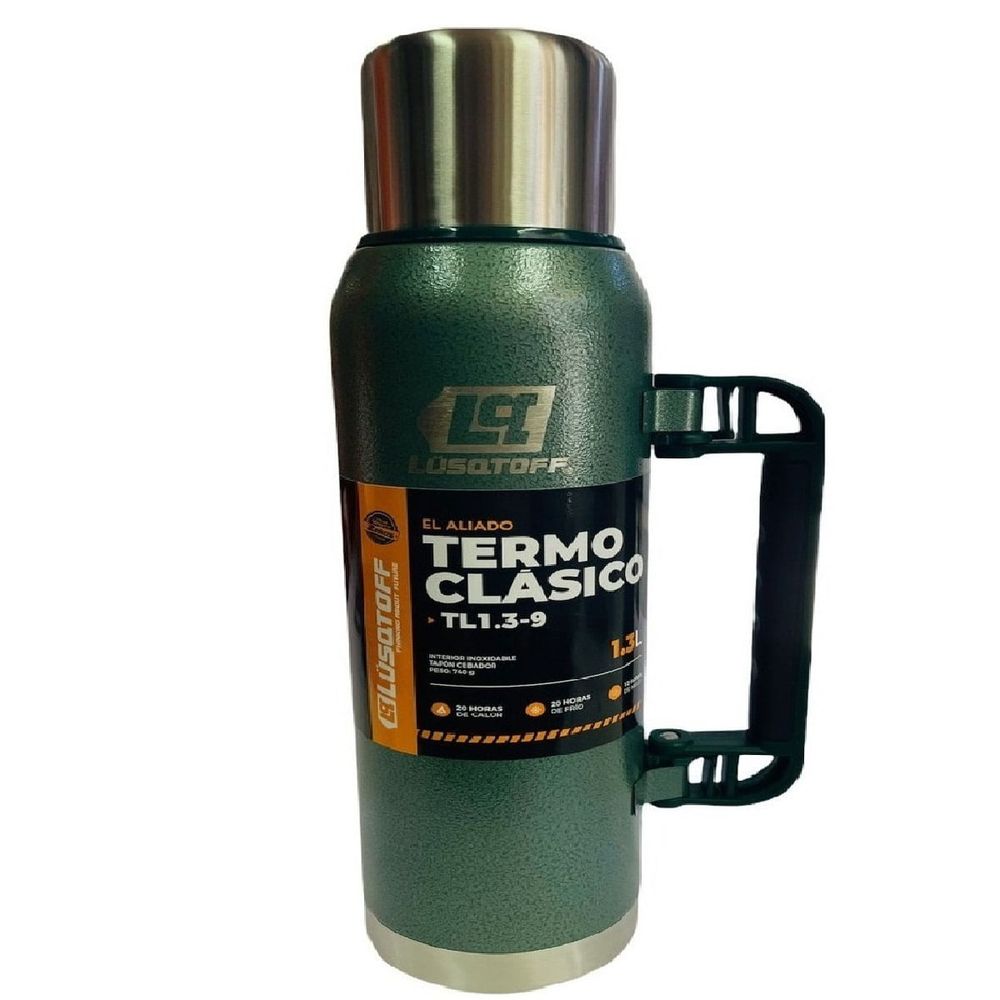 Termo Lusqtoff Acero Inoxidable 1 3 L Con Manija Frio Calor