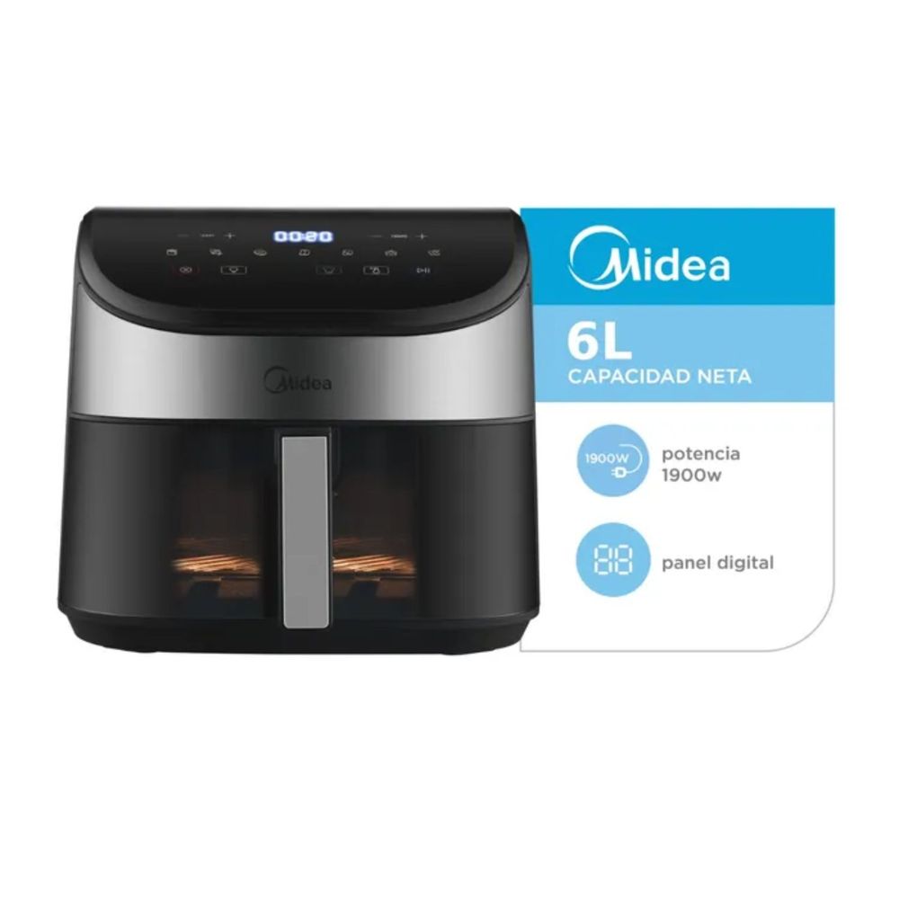 Freidora sin aceite Midea 6lts digital gtia 6m.