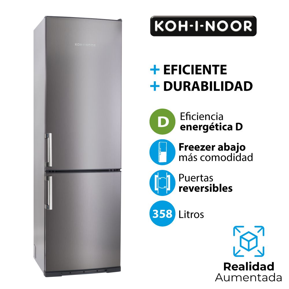 Heladera KOH-I-NOOR Cíclica 358 L. Inox KHGA40/9