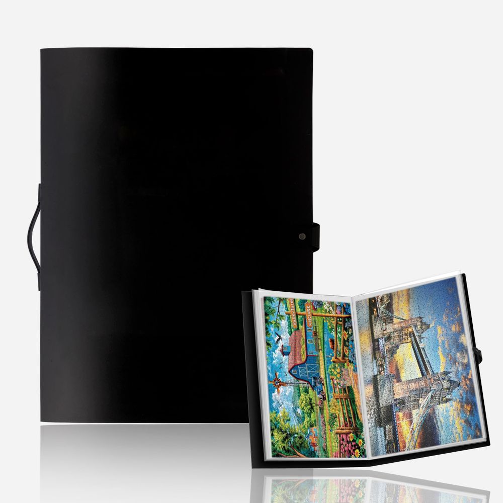 Carpeta De Almacenamiento De Puzzles De 500 Piezas MOZOOSON | 25 Bolsillos Para Guardar Hasta 50 Puzzles | Portátil Con Asa | Protector Y Antipolvo