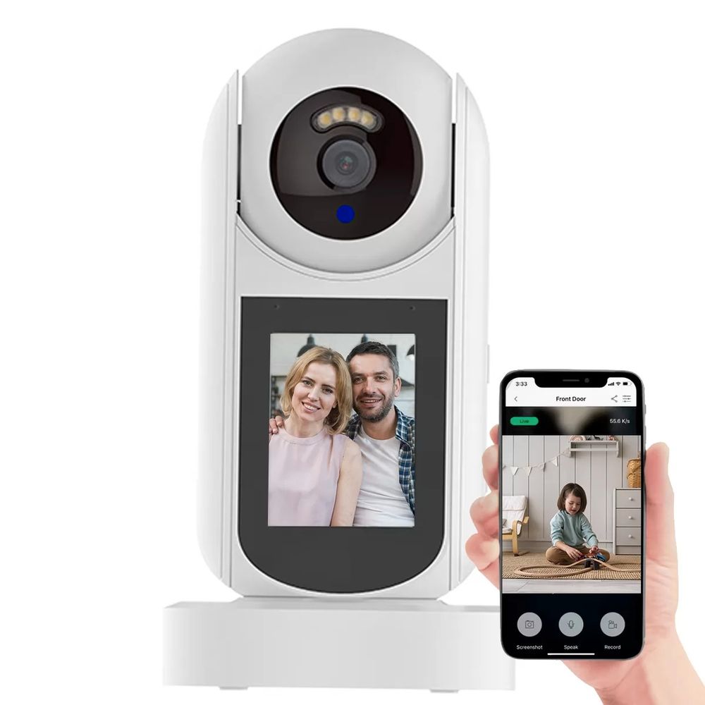 Cámara Baby Call Wifi Con Pantalla Movimiento Videollamadas Blanco