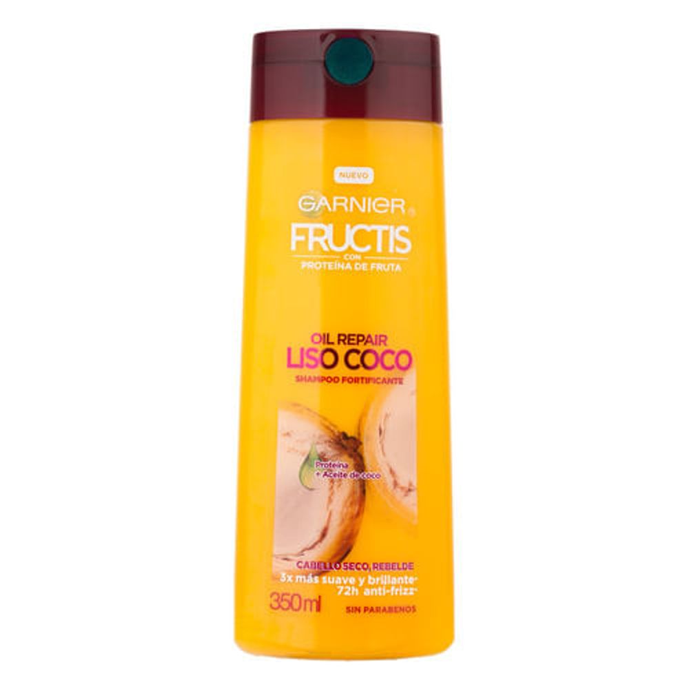 Shampoo Garnier Fructis Oil Repair Liso Coco En Botella De 350ml Por 1