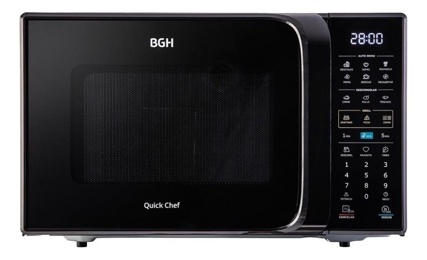 Microondas Grill BGH Quick Chef 28L Negro B228DN20