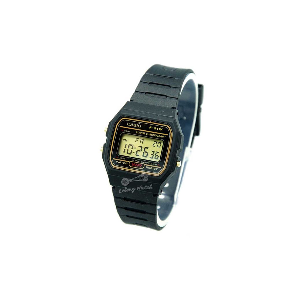 Casio F91WG-9QDF – Orologio Digitale Uomo Donna, Originale Giapponese, Quadrante Dorato