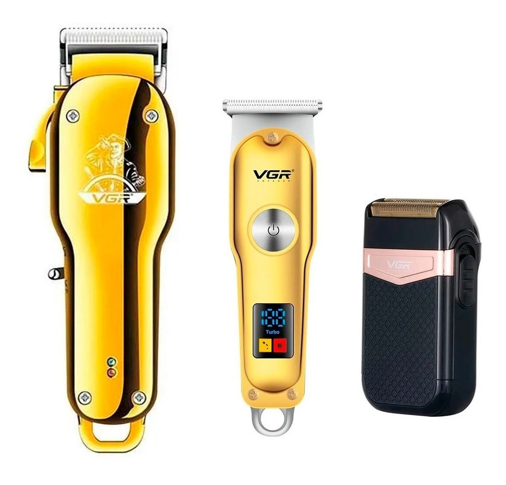 Máquina Corta Pelo Barba Trimmer Vgr V-009 Led Inalámbrica Negro y Dorado -  VGR Argentina