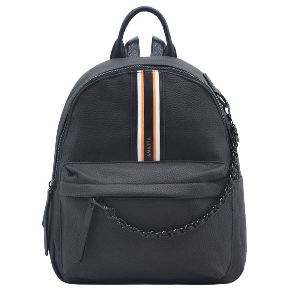 BOSS - Mochila De Piel Italiana Con Bolsillos Laterales Con Cremallera - Negro