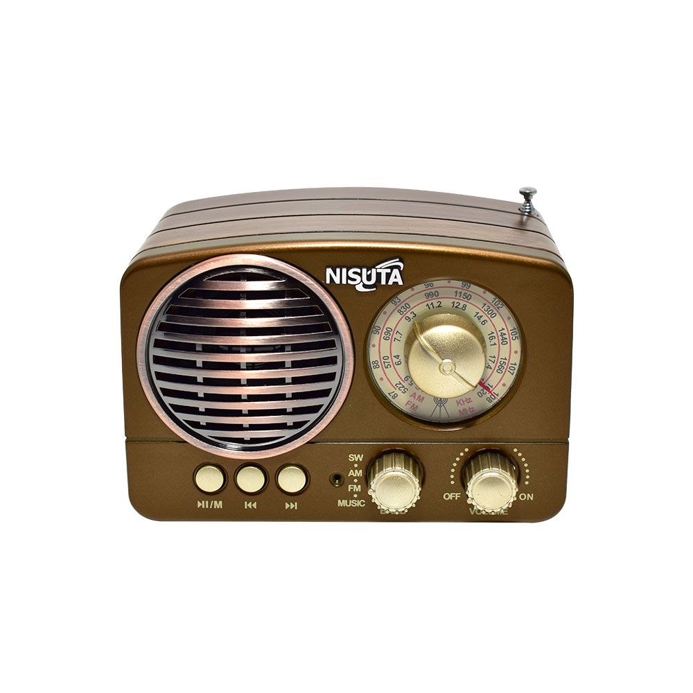 Radio AM/FM Vintage con Bluetooth, Dial Analogico, MP3, AUX y Lector de