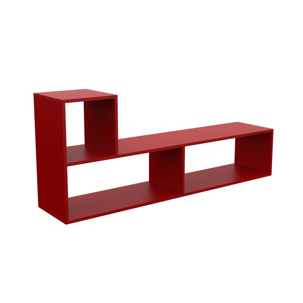 Racks Rojos Modulo rack TV L melamina 1,36 m rojo