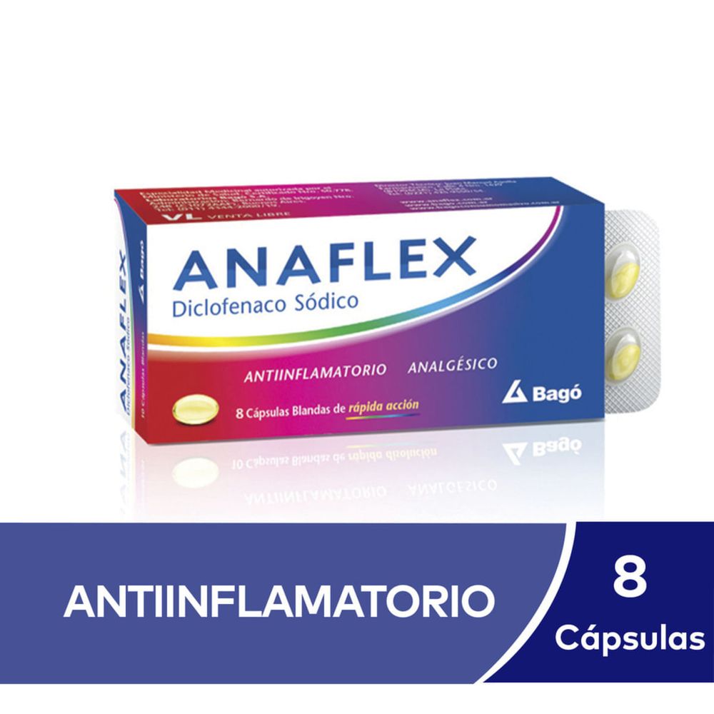 Anaflex Cápsulas blandas Analgésico antiinflamatorio x 8