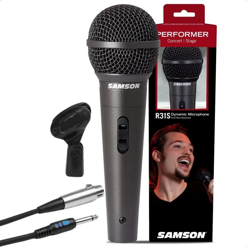 Microfono Dinamico Profesional Samson R31s +cable +pipeta Negro
