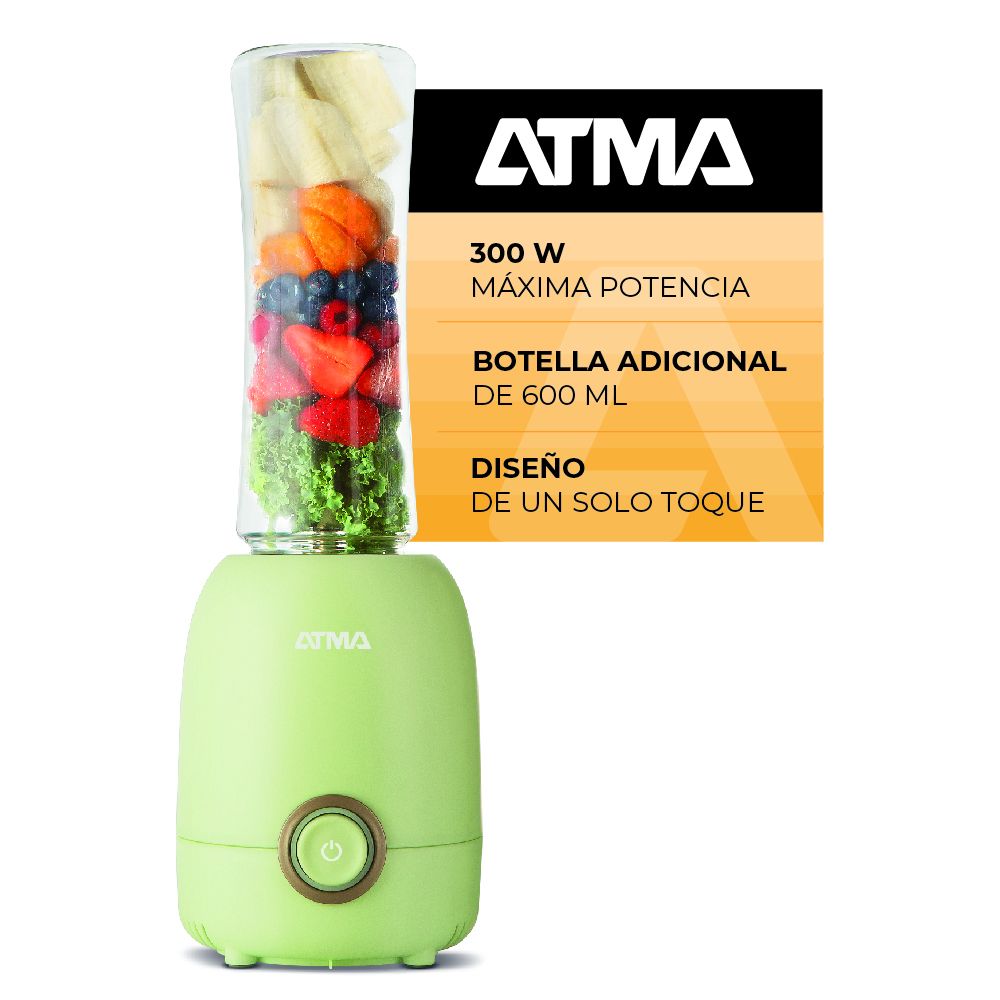Licuadora personal verde con vaso transportable adicional Atma 350 W ...