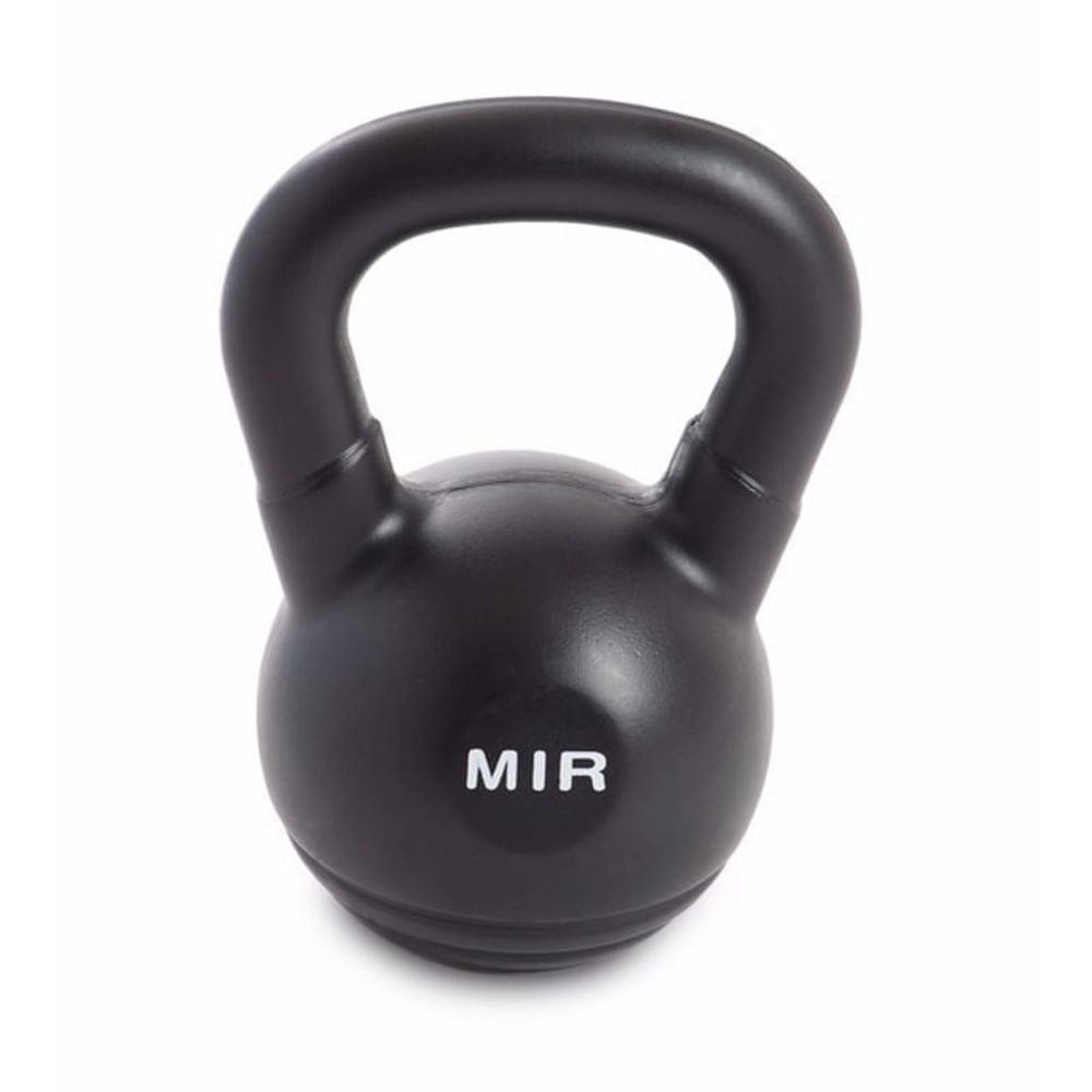 Kettlebell Souple PU Noir 6 Kg - Enveloppe Simili-cuir, Lesté Sable/caoutchouc - Pour Fitness Maison Et Extérieur