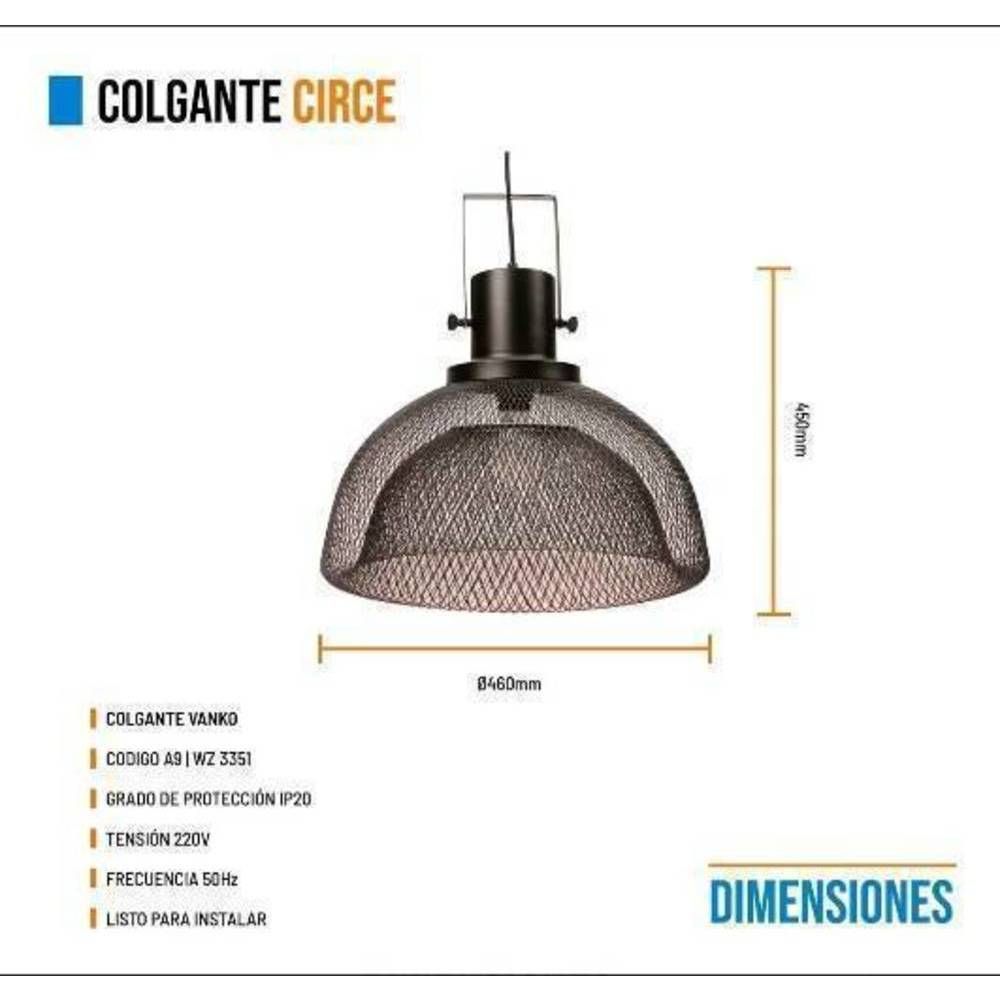 Lamparas Colgantes Circe Jaula E27 Deco Industrial 220V Leuk