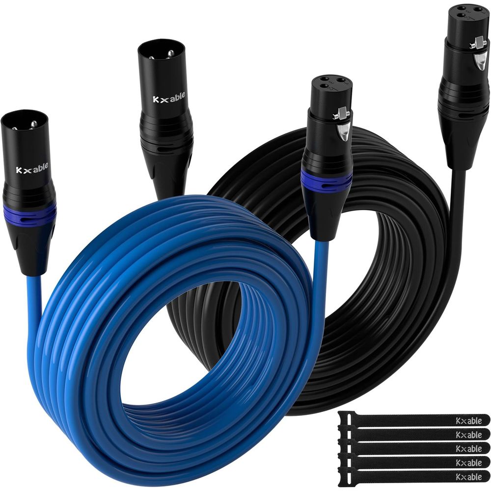 XLR Cable de micrófono de 35 pies (paquete de 2,