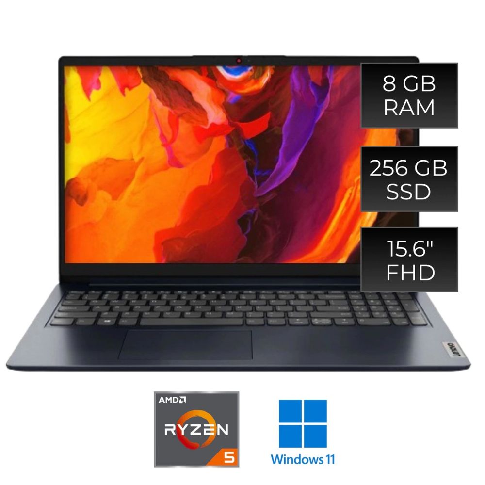 Notebook Lenovo Ideapad 1 Ryzen 5 7520U 8GB 256GB SSD 15.6