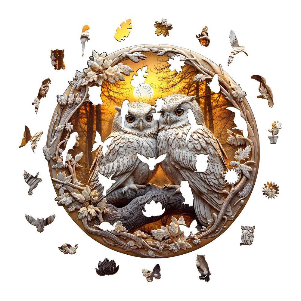 KAAYEE Puzle De Madera De Lobos – 280 Piezas Con Formas Animales Únicas, Caja De Regalo De Madera Incluida, Rompecabezas Para Adultos +14 Años, Tamaño 42x30 Cm