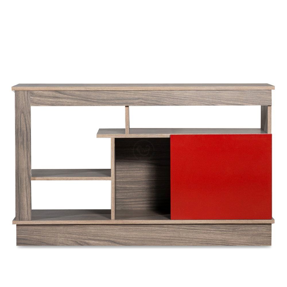 Racks Rojos Rack para TV Melamina Color Pinot y Rojo Maximo Siena