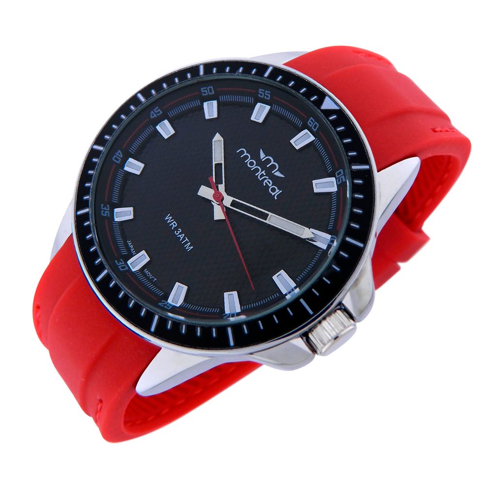 Reloj rojo Montreal silicona
