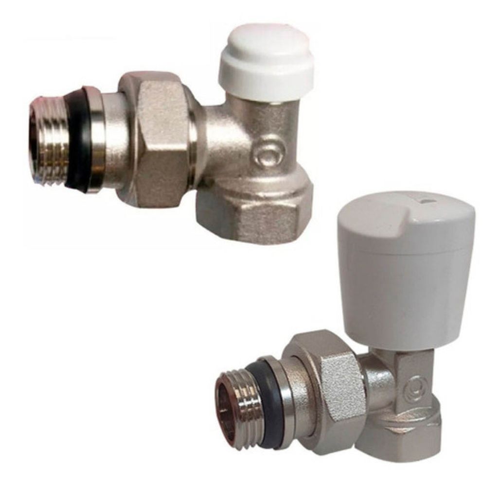 Kit Válvula Y Detentor Escuadra Para Radiador Calefacción